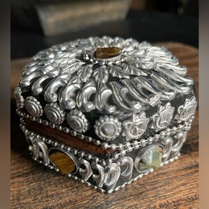 Decorative Wood Box with Hinge, Jewelry, Trinkets